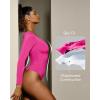 IUGA Bodysuits for Women Tummy Control Body Suits for Womens Compression Slimming Thong Bodysuit V Neck(Crush)