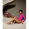 IUGA Bodysuits for Women Tummy Control Body Suits for Womens Compression Slimming Thong Bodysuit V Neck(Crush)