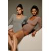IUGA Bodysuits for Women Tummy Control Body Suits for Womens Compression Slimming Thong Bodysuit V Neck(Elephant Gray)