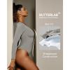 IUGA Bodysuits for Women Tummy Control Body Suits for Womens Compression Slimming Thong Bodysuit V Neck(Elephant Gray)
