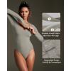 IUGA Bodysuits for Women Tummy Control Body Suits for Womens Compression Slimming Thong Bodysuit V Neck(Elephant Gray)