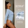 IUGA Bodysuits for Women Tummy Control Body Suits for Womens Compression Slimming Thong Bodysuit V Neck(Soft Blue)