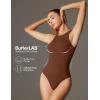IUGA Bodysuits for Women Tummy Control Sleeveless Bodysuit Racerback Halter Body suits Tank Top(Brownie)