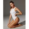 IUGA Bodysuits for Women Tummy Control Sleeveless Bodysuit Racerback Halter Body suits Tank Top(White)