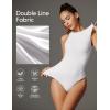 IUGA Bodysuits for Women Tummy Control Sleeveless Bodysuit Racerback Halter Body suits Tank Top(White)
