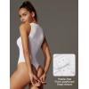 IUGA Bodysuits for Women Tummy Control Sleeveless Bodysuit Racerback Halter Body suits Tank Top(White)