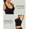 IUGA Buttery Adjustable Workout Tank Tops Woman with Built in Bra Y Back Longline Sports Bra Athletic V-Neck Crop Tops(Black)