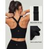 IUGA Buttery Adjustable Workout Tank Tops Woman with Built in Bra Y Back Longline Sports Bra Athletic V-Neck Crop Tops(Black)