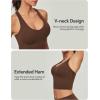 IUGA Buttery Adjustable Workout Tank Tops Woman with Built in Bra Y Back Longline Sports Bra Athletic V-Neck Crop Tops(Brown)