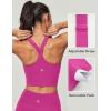 IUGA Buttery Adjustable Workout Tank Tops Woman with Built in Bra Y Back Longline Sports Bra Athletic V-Neck Crop Tops(Hot Pink)