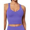 IUGA Buttery Adjustable Workout Tank Tops Woman with Built in Bra Y Back Longline Sports Bra Athletic V-Neck Crop Tops(Very Peri)