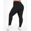 IUGA Buttery Soft Plus Size Leggings for Women No Front Seam Leggings with Pockets for Women Tummy Control Yoga Pants 3X 4X(Black)