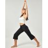 IUGA Capri Pants for Women Capris Wide Leg Pants Woman Yoga Pants with Pockets Loose Casual Work Flare Crop Pants(Black)