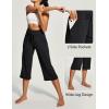 IUGA Capri Pants for Women Capris Wide Leg Pants Woman Yoga Pants with Pockets Loose Casual Work Flare Crop Pants(Black)