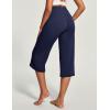IUGA Capri Pants for Women Capris Wide Leg Pants Woman Yoga Pants with Pockets Loose Casual Work Flare Crop Pants(Dark Blue)