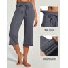 IUGA Capri Pants for Women Capris Wide Leg Pants Woman Yoga Pants with Pockets Loose Casual Work Flare Crop Pants(Dark Gray)
