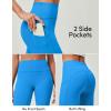 IUGA Compression Leggings for Women Tummy Control No Front Seam Leggings with Pockets High Waisted Workout Yoga Pants(Azure)