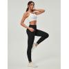 IUGA Compression Leggings for Women Tummy Control No Front Seam Leggings with Pockets High Waisted Workout Yoga Pants(Black)