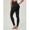 IUGA Compression Leggings for Women Tummy Control No Front Seam Leggings with Pockets High Waisted Workout Yoga Pants(Black)