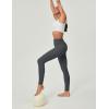 IUGA Compression Leggings for Women Tummy Control No Front Seam Leggings with Pockets High Waisted Workout Yoga Pants(Charcoal Gray)