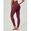 IUGA Compression Leggings for Women Tummy Control No Front Seam Leggings with Pockets High Waisted Workout Yoga Pants(Wine)