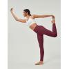 IUGA Compression Leggings for Women Tummy Control No Front Seam Leggings with Pockets High Waisted Workout Yoga Pants(Wine)