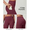 IUGA Compression Leggings for Women Tummy Control No Front Seam Leggings with Pockets High Waisted Workout Yoga Pants(Wine)