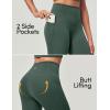 IUGA Compression Leggings with Pockets for Women Tummy Control Leggings No Front Seam Workout High Waist Yoga Pants(Forest Green)