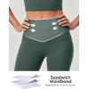 IUGA Compression Leggings with Pockets for Women Tummy Control Leggings No Front Seam Workout High Waist Yoga Pants(Forest Green)