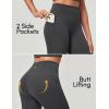 IUGA Compression Leggings with Pockets for Women Tummy Control Leggings No Front Seam Workout High Waist Yoga Pants(Ink Gray)