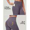 IUGA Compression Leggings with Pockets for Women Tummy Control Leggings No Front Seam Workout High Waist Yoga Pants(Iron Gray)