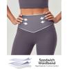 IUGA Compression Leggings with Pockets for Women Tummy Control Leggings No Front Seam Workout High Waist Yoga Pants(Iron Gray)