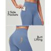 IUGA Compression Leggings with Pockets for Women Tummy Control Leggings No Front Seam Workout High Waist Yoga Pants(Oasis Blue)