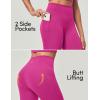IUGA Compression Leggings with Pockets for Women Tummy Control Leggings No Front Seam Workout High Waist Yoga Pants(Pink Power)