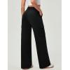 IUGA Fleece Cargo Sweatpants for Women Wide Leg Cargo Pants High Waisted Sweats Pants with Pockets Baggy Joggers Pants(Black)