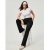IUGA Fleece Cargo Sweatpants for Women Wide Leg Cargo Pants High Waisted Sweats Pants with Pockets Baggy Joggers Pants(Black)