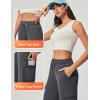 IUGA Fleece Cargo Sweatpants for Women Wide Leg Cargo Pants High Waisted Sweats Pants with Pockets Baggy Joggers Pants(Dark Heather Grey)