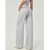 IUGA Fleece Cargo Sweatpants for Women Wide Leg Cargo Pants High Waisted Sweats Pants with Pockets Baggy Joggers Pants(Light Heather Grey)