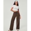 IUGA Fleece Cargo Sweatpants for Women Wide Leg Cargo Pants High Waisted Sweats Pants with Pockets Baggy Joggers Pants(Mocha Brown)