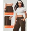 IUGA Fleece Cargo Sweatpants for Women Wide Leg Cargo Pants High Waisted Sweats Pants with Pockets Baggy Joggers Pants(Mocha Brown)