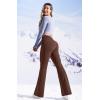 IUGA Fleece Lined Bootcut Yoga Pants with Pockets for Women Thermal Bootleg Pants Winter Workout Flare Leggings(Brown)