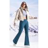 IUGA Fleece Lined Bootcut Yoga Pants with Pockets for Women Thermal Bootleg Pants Winter Workout Flare Leggings(Prussian Blue)