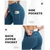 IUGA Fleece Lined Bootcut Yoga Pants with Pockets for Women Thermal Bootleg Pants Winter Workout Flare Leggings(Prussian Blue)