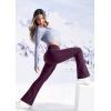 IUGA Fleece Lined Bootcut Yoga Pants with Pockets for Women Thermal Bootleg Pants Winter Workout Flare Leggings(Purple)