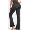 IUGA Fleece Lined Bootcut Yoga Pants with Pockets for Women Thermal Bootleg Pants Winter Workout Flare Leggings(Spacedye Mattblack)