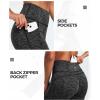 IUGA Fleece Lined Bootcut Yoga Pants with Pockets for Women Thermal Bootleg Pants Winter Workout Flare Leggings(Spacedye Mattblack)