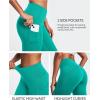 IUGA Fleece Lined Leggings Women Thermal Leggings for Women Winter Warm Tights High Waisted Hiking Yoga Pants with Pockets(Aqua Green)