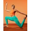 IUGA Fleece Lined Leggings Women Thermal Leggings for Women Winter Warm Tights High Waisted Hiking Yoga Pants with Pockets(Aqua Green)