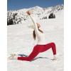 IUGA Fleece Lined Leggings Women Thermal Leggings for Women Winter Warm Tights High Waisted Hiking Yoga Pants with Pockets(Bright Red)