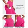 IUGA Fleece Lined Leggings Women Thermal Leggings for Women Winter Warm Tights High Waisted Hiking Yoga Pants with Pockets(Sonic Pink)